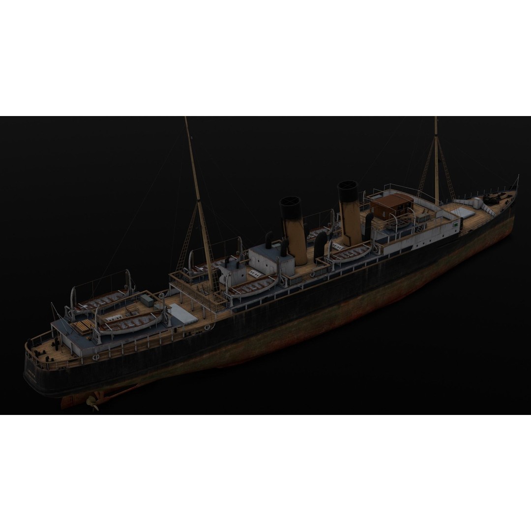 Ship Rebuilt 3D Model – Low Poly Industrial Asset, FBX - View 9