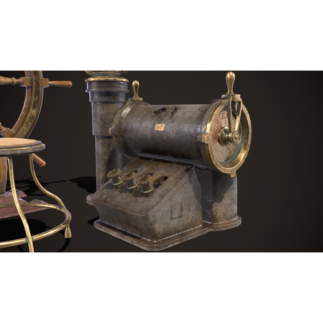 Boat Steering Wheel 3D Model – Low Poly PBR Asset, FBX & OBJ Formats - View 9