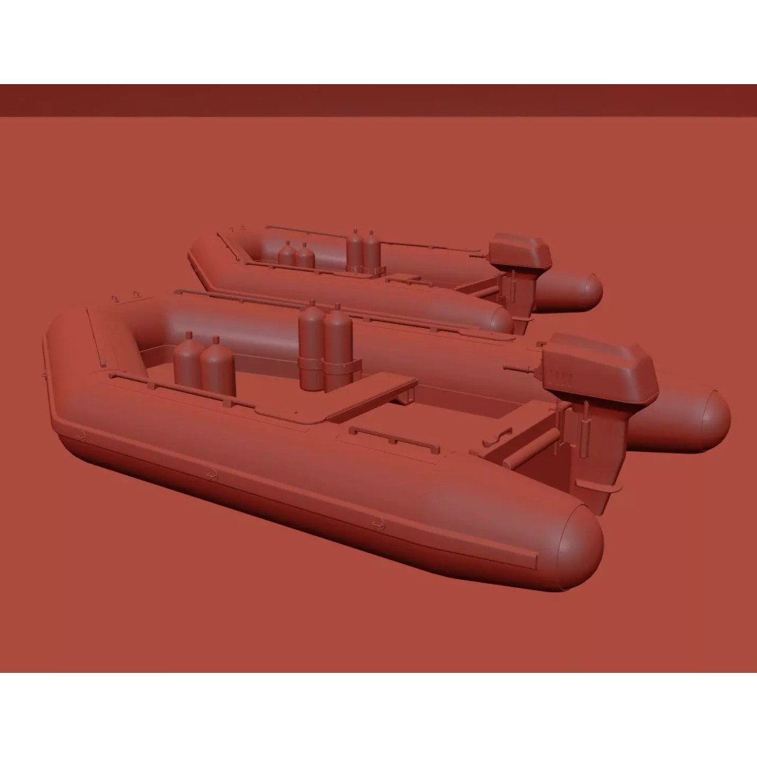 Inflatable Motor Boat 3D Model – Military & Leisure Styles, PBR Textures - View 19
