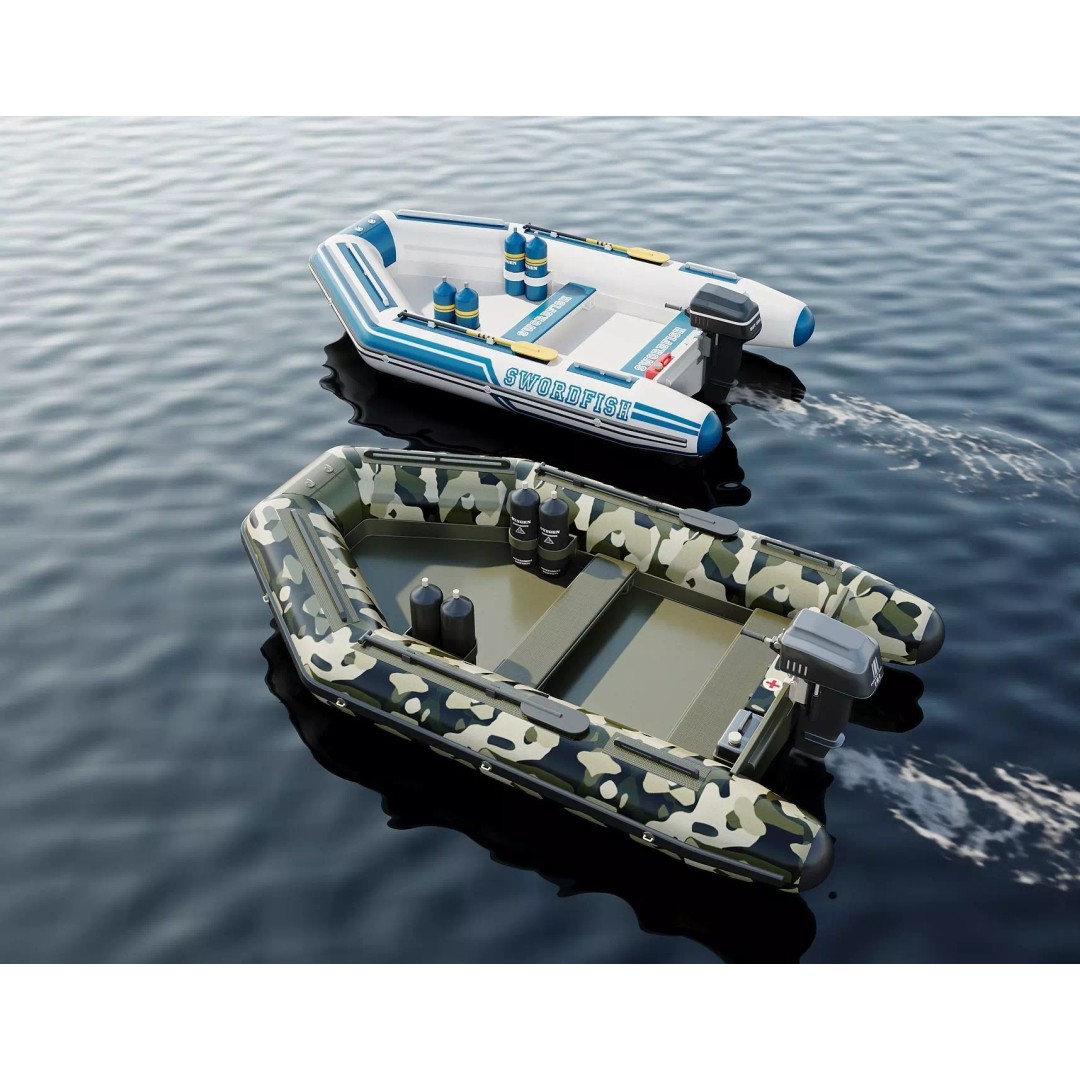 Inflatable Motor Boat 3D Model – Military & Leisure Styles, PBR Textures - View 2