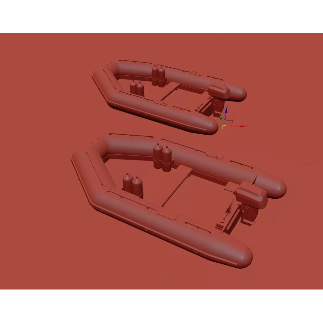 Inflatable Motor Boat 3D Model – Military & Leisure Styles, PBR Textures - View 20