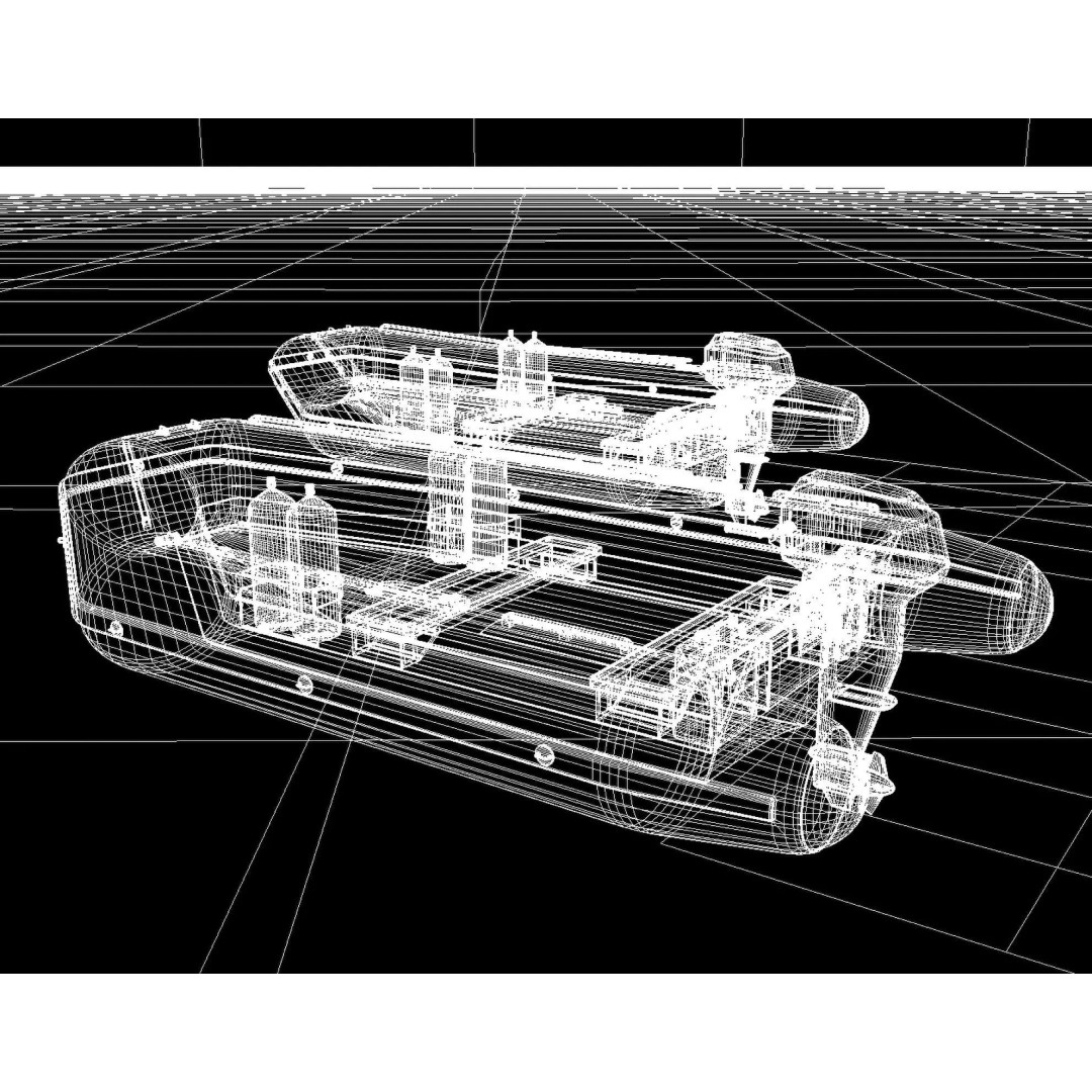 Inflatable Motor Boat 3D Model – Military & Leisure Styles, PBR Textures - View 23