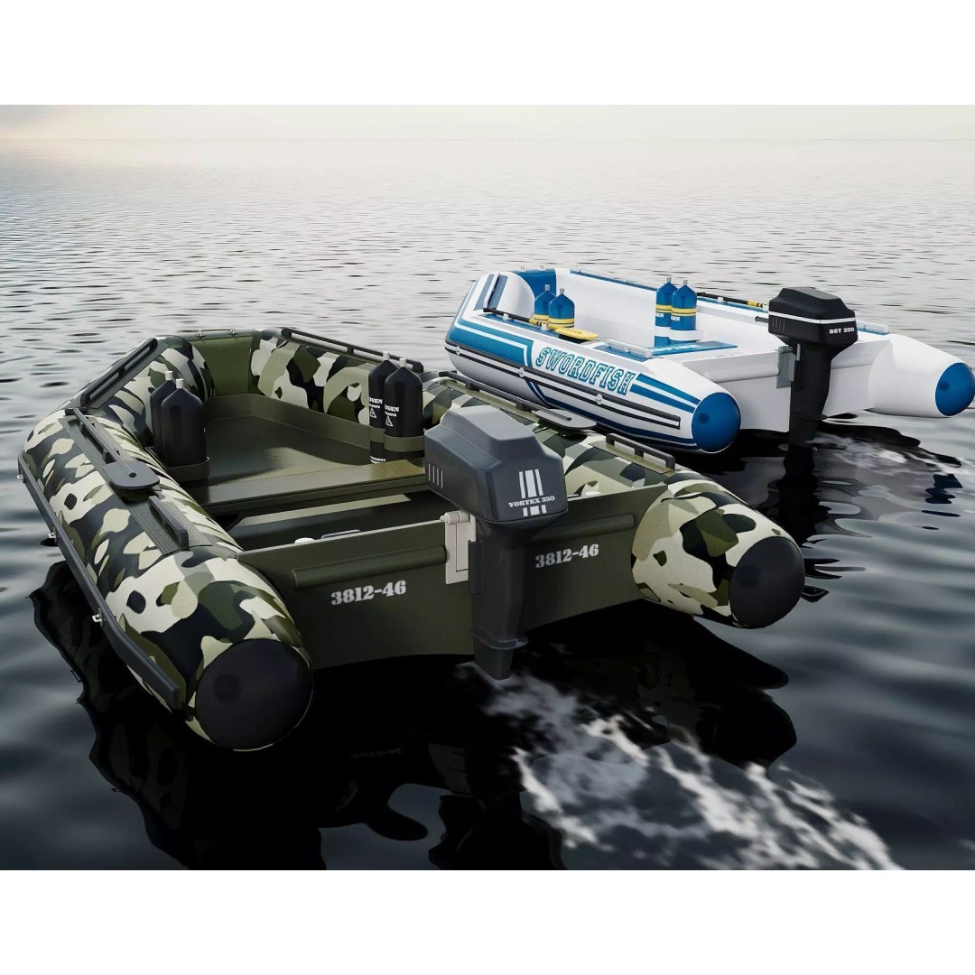 Inflatable Motor Boat 3D Model – Military & Leisure Styles, PBR Textures - View 4