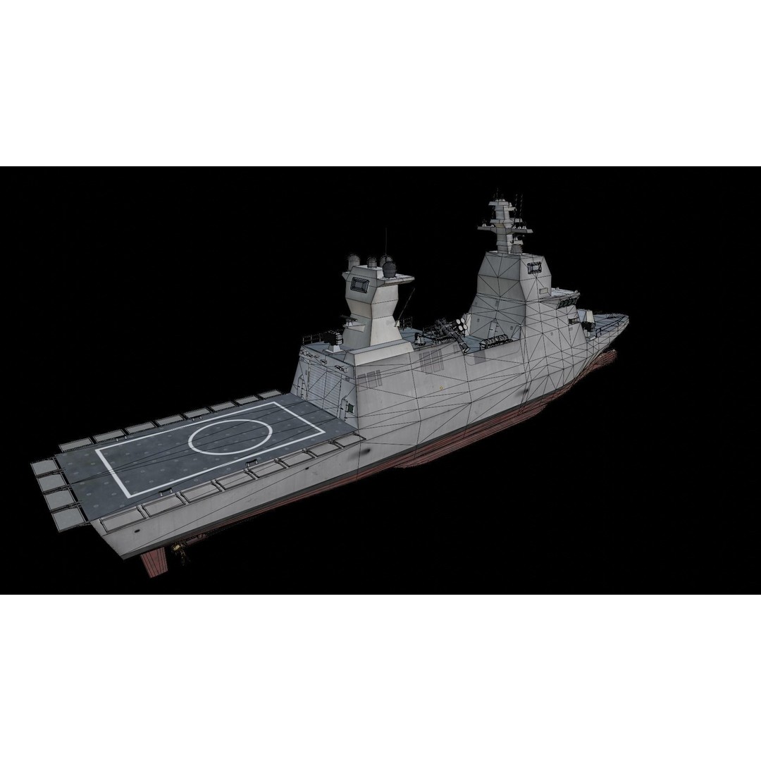 Israeli Navy Saar 6 Corvette 3D Model – Low Poly Game Asset, FBX, OBJ