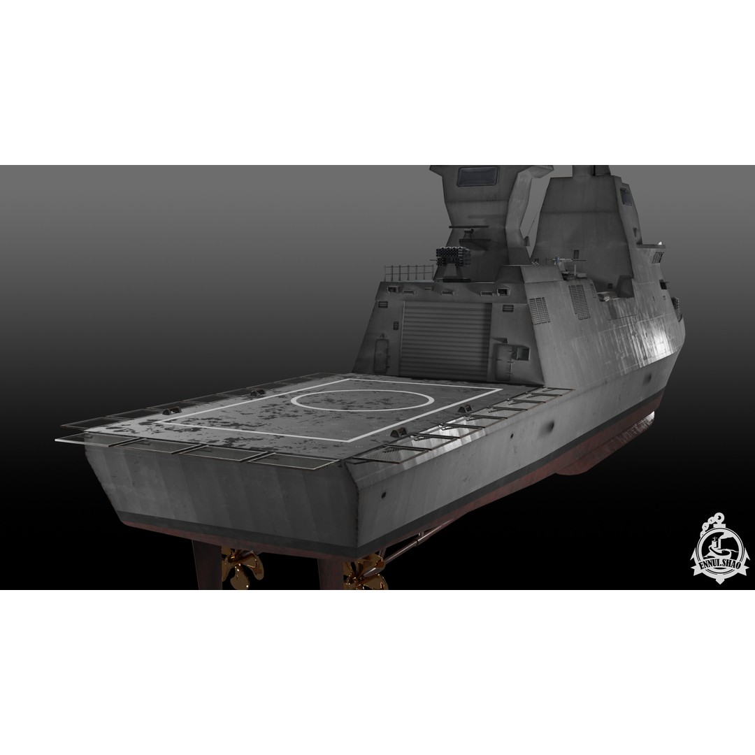 Israeli Navy Saar 6 Corvette 3D Model – Low Poly Game Asset, FBX, OBJ - View 11