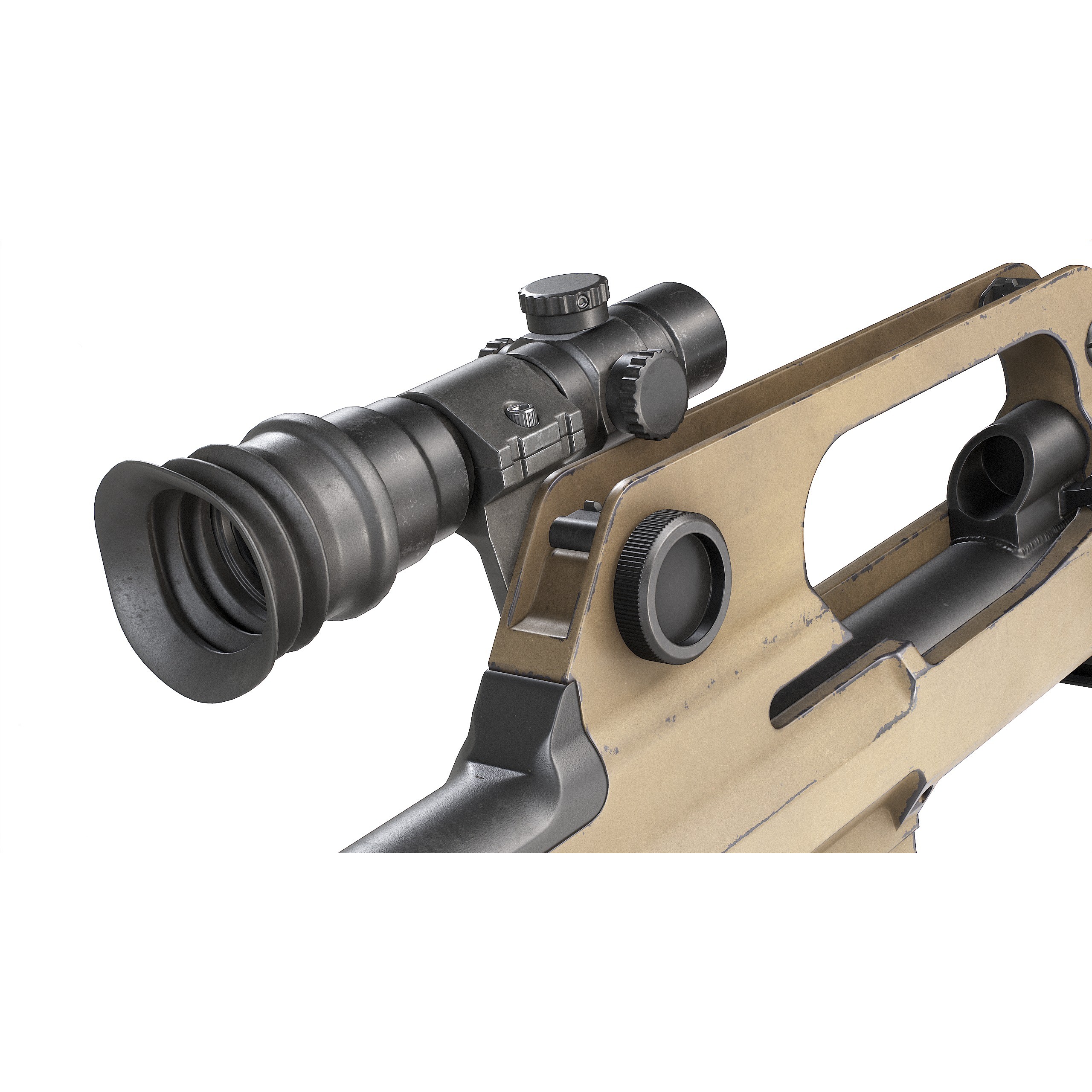 Chinese QLB-06 Grenade Launcher - Low-Poly Game-Ready 3D Model - View 10