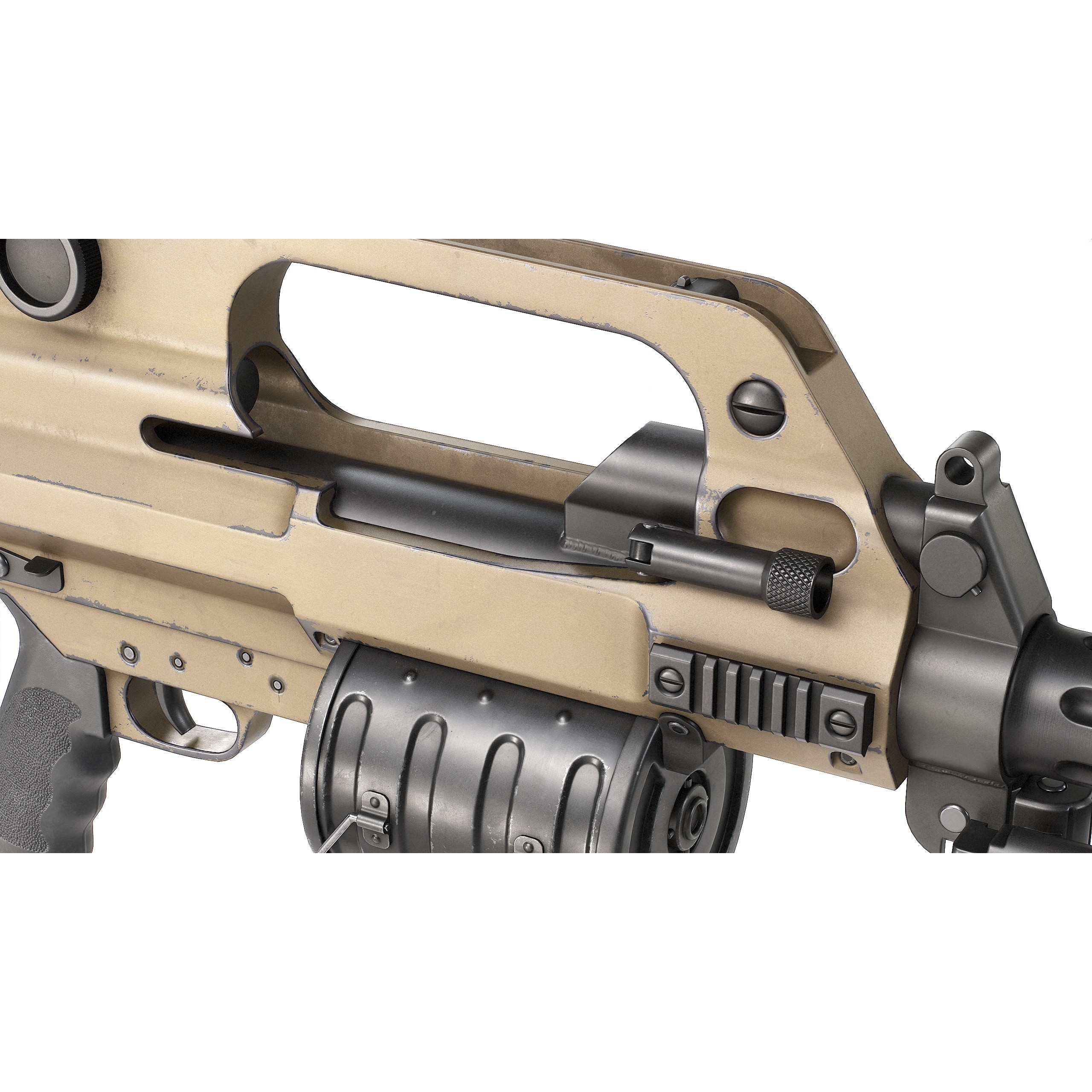 Chinese QLB-06 Grenade Launcher - Low-Poly Game-Ready 3D Model - View 13