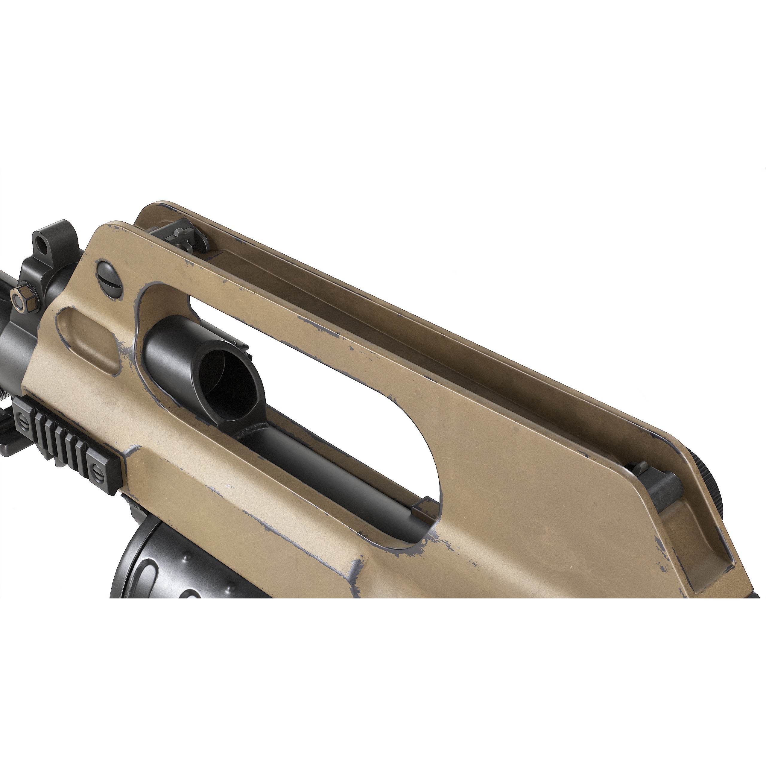 Chinese QLB-06 Grenade Launcher - Low-Poly Game-Ready 3D Model - View 15