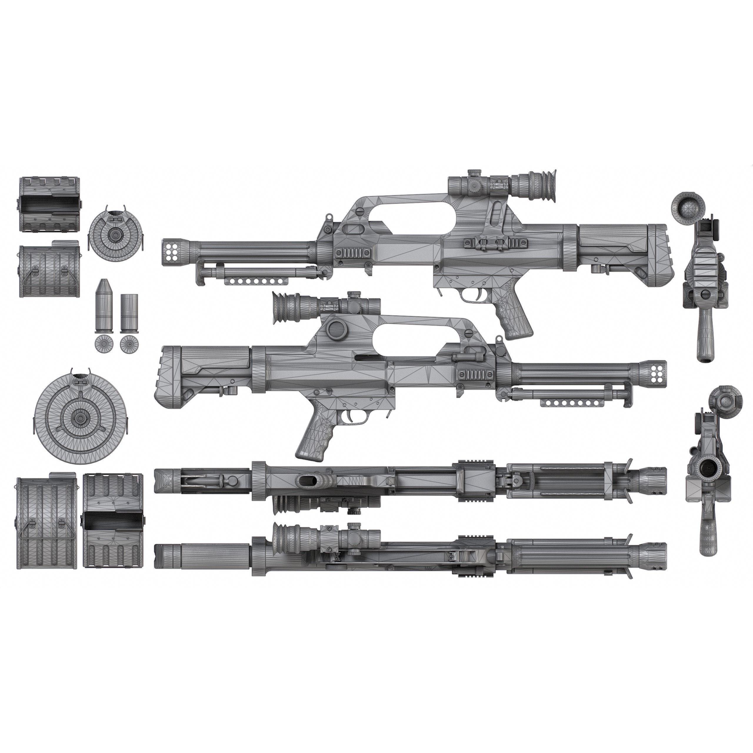 Chinese QLB-06 Grenade Launcher - Low-Poly Game-Ready 3D Model - View 8