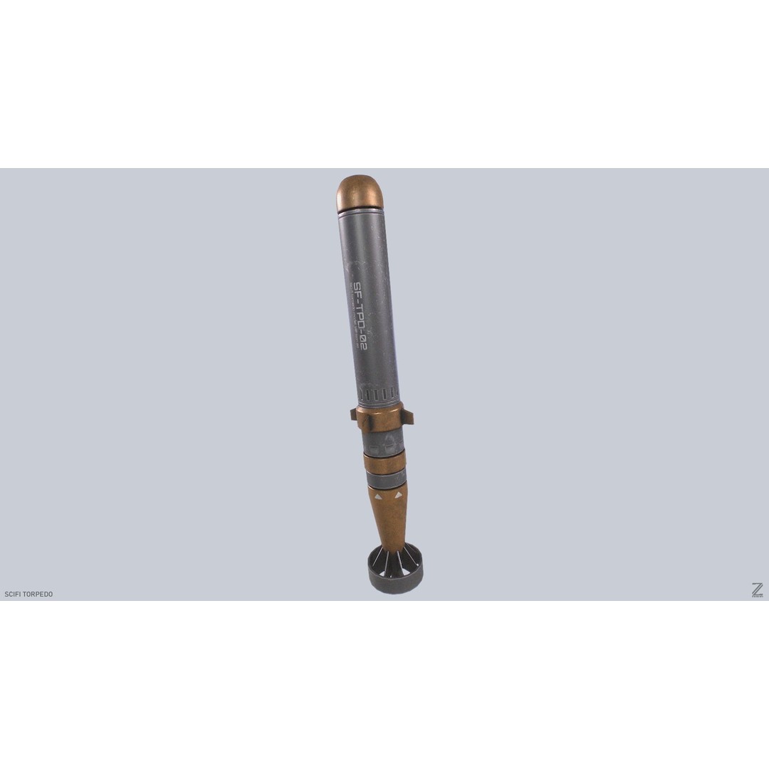 Sci-Fi Torpedo 3D Model – Low Poly PBR Game Asset, FBX, OBJ - View 10