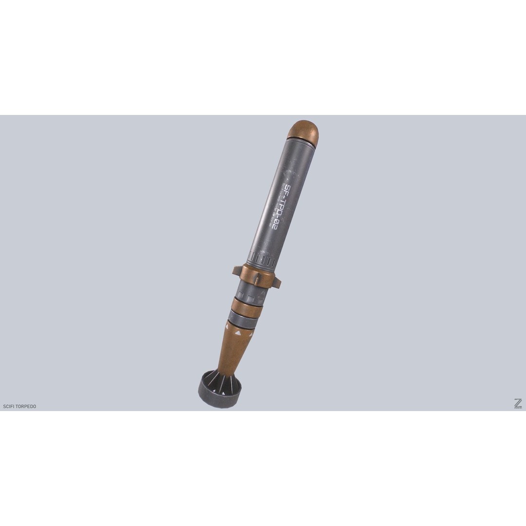 Sci-Fi Torpedo 3D Model – Low Poly PBR Game Asset, FBX, OBJ - View 6