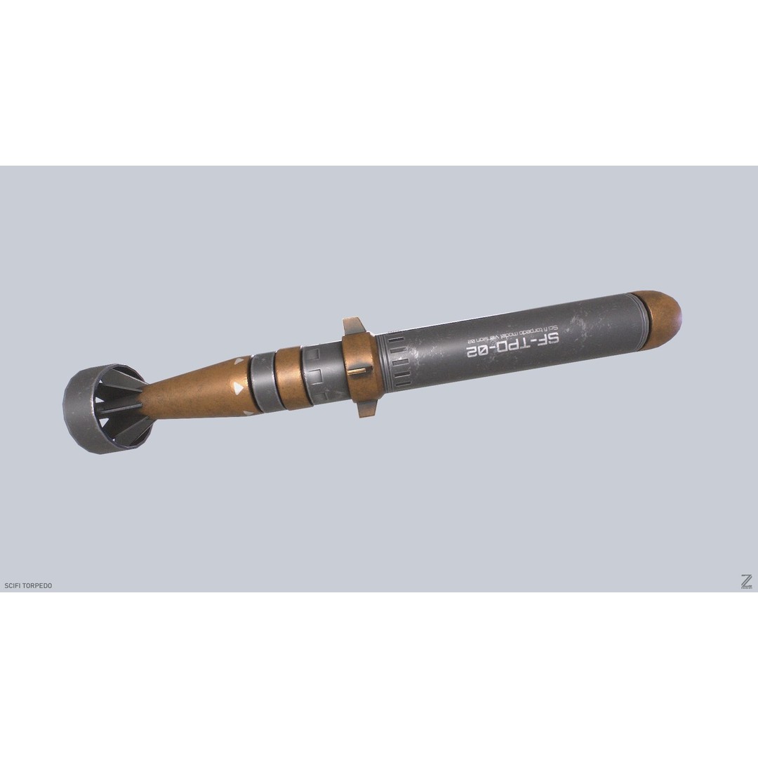 Sci-Fi Torpedo 3D Model – Low Poly PBR Game Asset, FBX, OBJ - View 7