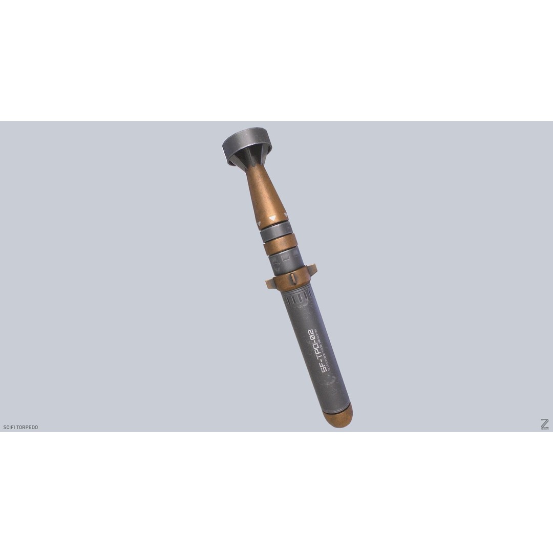 Sci-Fi Torpedo 3D Model – Low Poly PBR Game Asset, FBX, OBJ - View 8