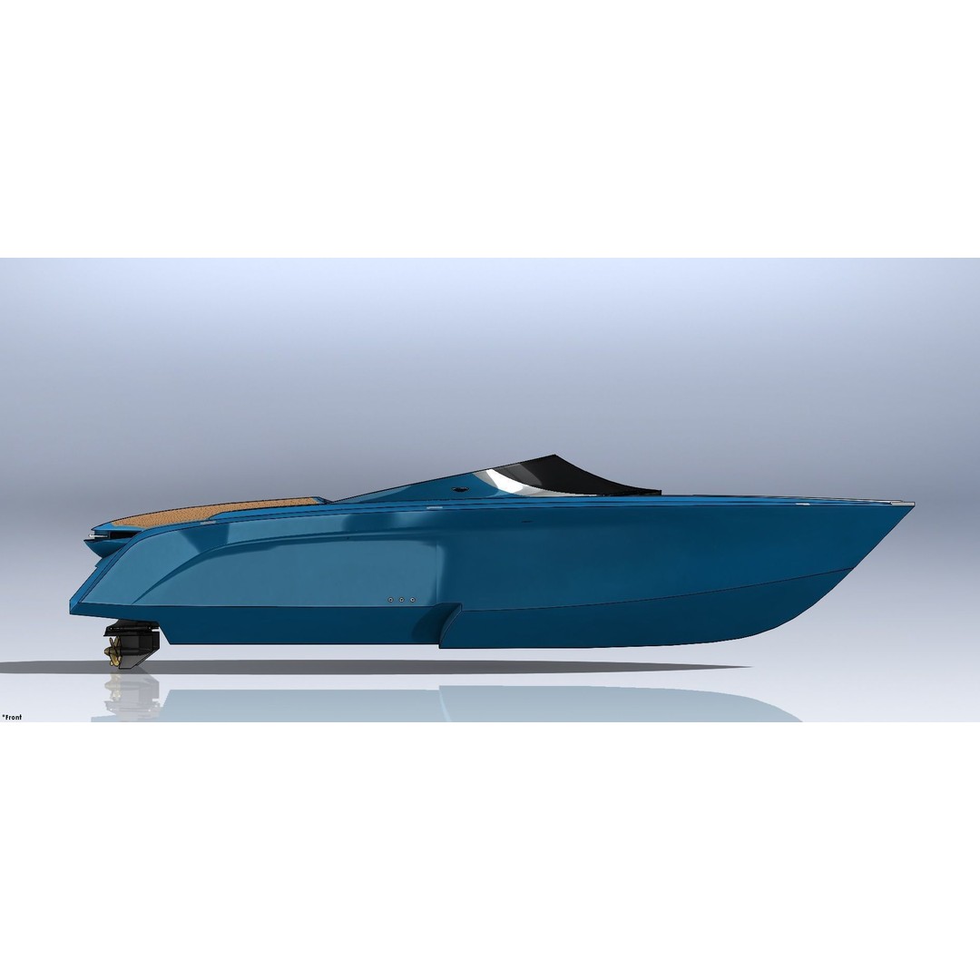 Aston Martin AM37 Powerboat 3D Model – High Poly Game Asset, FBX, OBJ - View 10