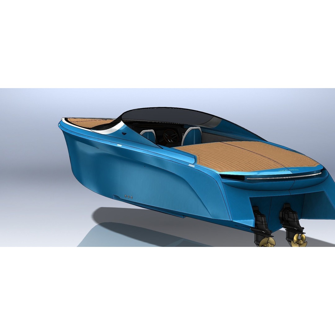 Aston Martin AM37 Powerboat 3D Model – High Poly Game Asset, FBX, OBJ - View 11