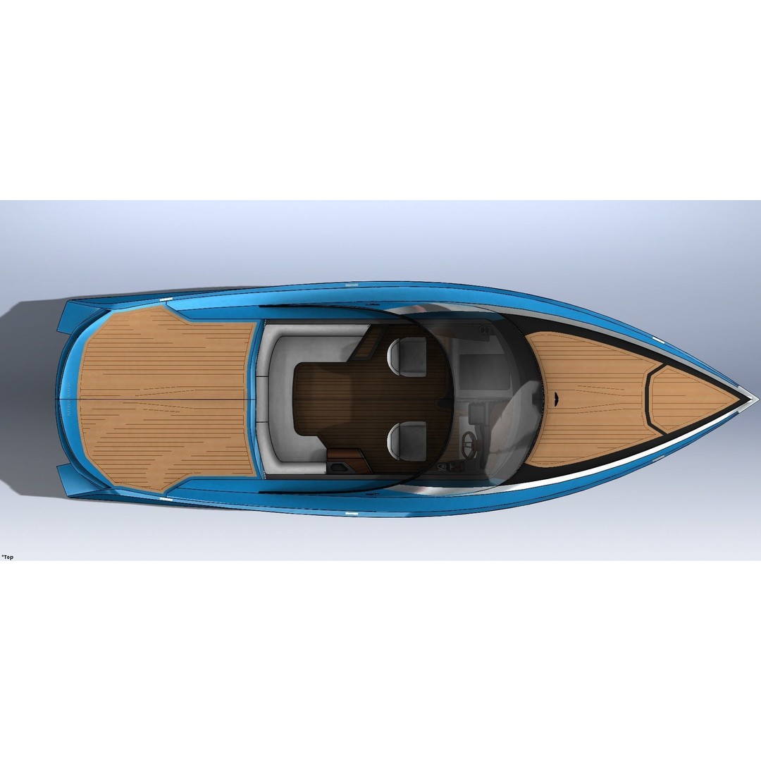 Aston Martin AM37 Powerboat 3D Model – High Poly Game Asset, FBX, OBJ - View 12