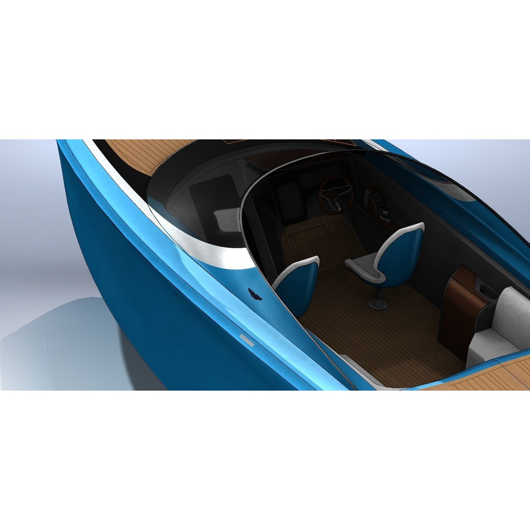 Aston Martin AM37 Powerboat 3D Model – High Poly Game Asset, FBX, OBJ - View 14