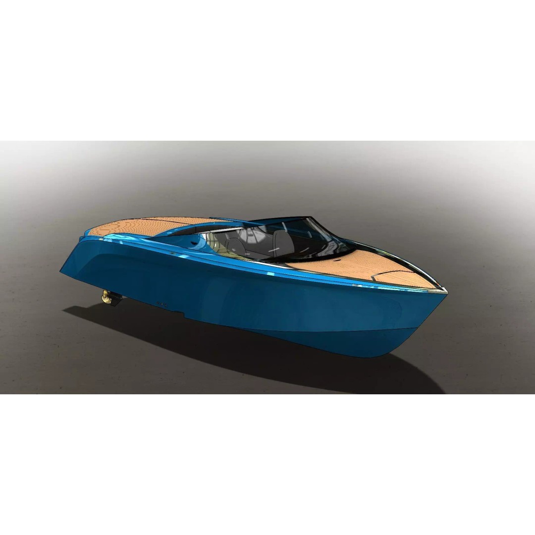 Aston Martin AM37 Powerboat 3D Model – High Poly Game Asset, FBX, OBJ - View 2