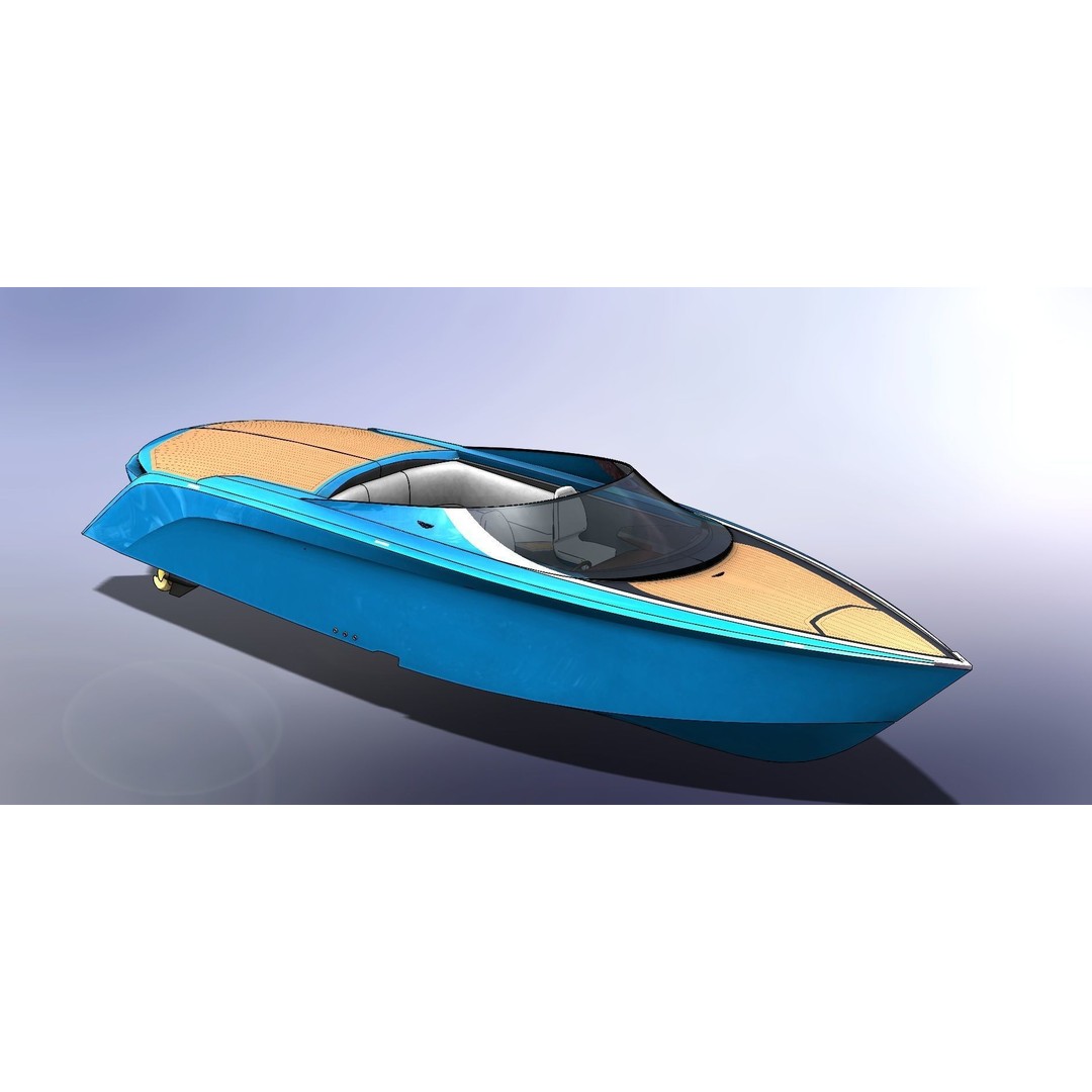 Aston Martin AM37 Powerboat 3D Model – High Poly Game Asset, FBX, OBJ - View 5