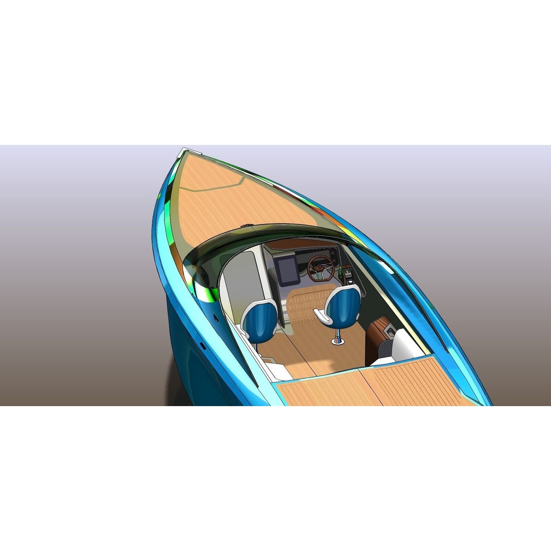 Aston Martin AM37 Powerboat 3D Model – High Poly Game Asset, FBX, OBJ - View 8