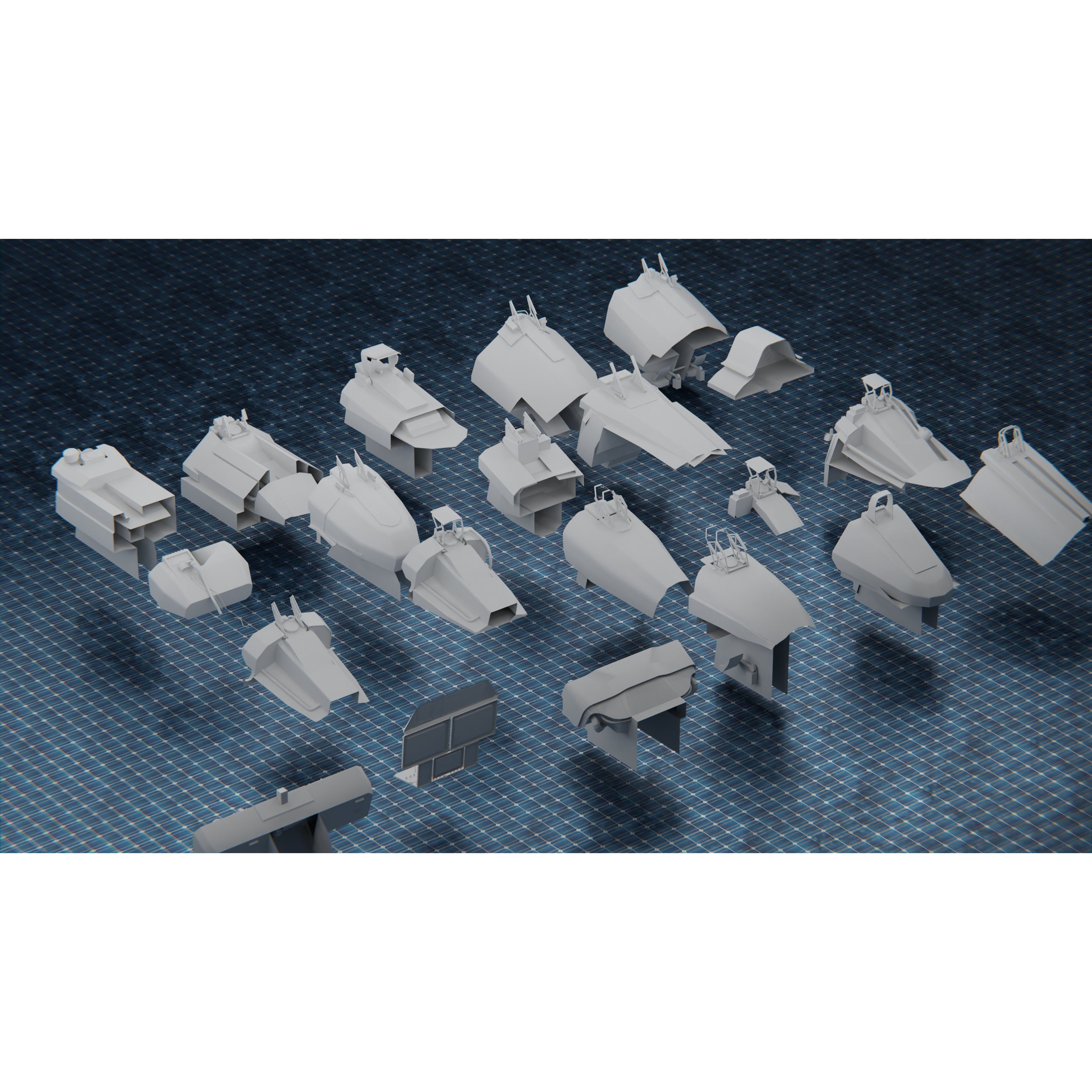 1250 War Army Vehicle Kitbash Pack - Low-Poly Game-Ready 3D Model - View 14