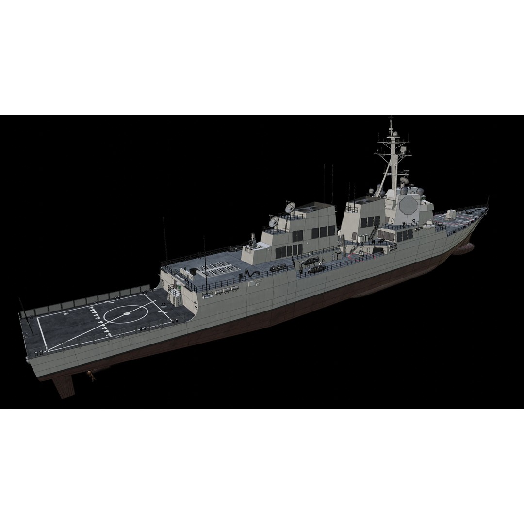 USS Jack H. Lucas 3D Model – Arleigh Burke Class Destroyer, PBR, FBX, OBJ