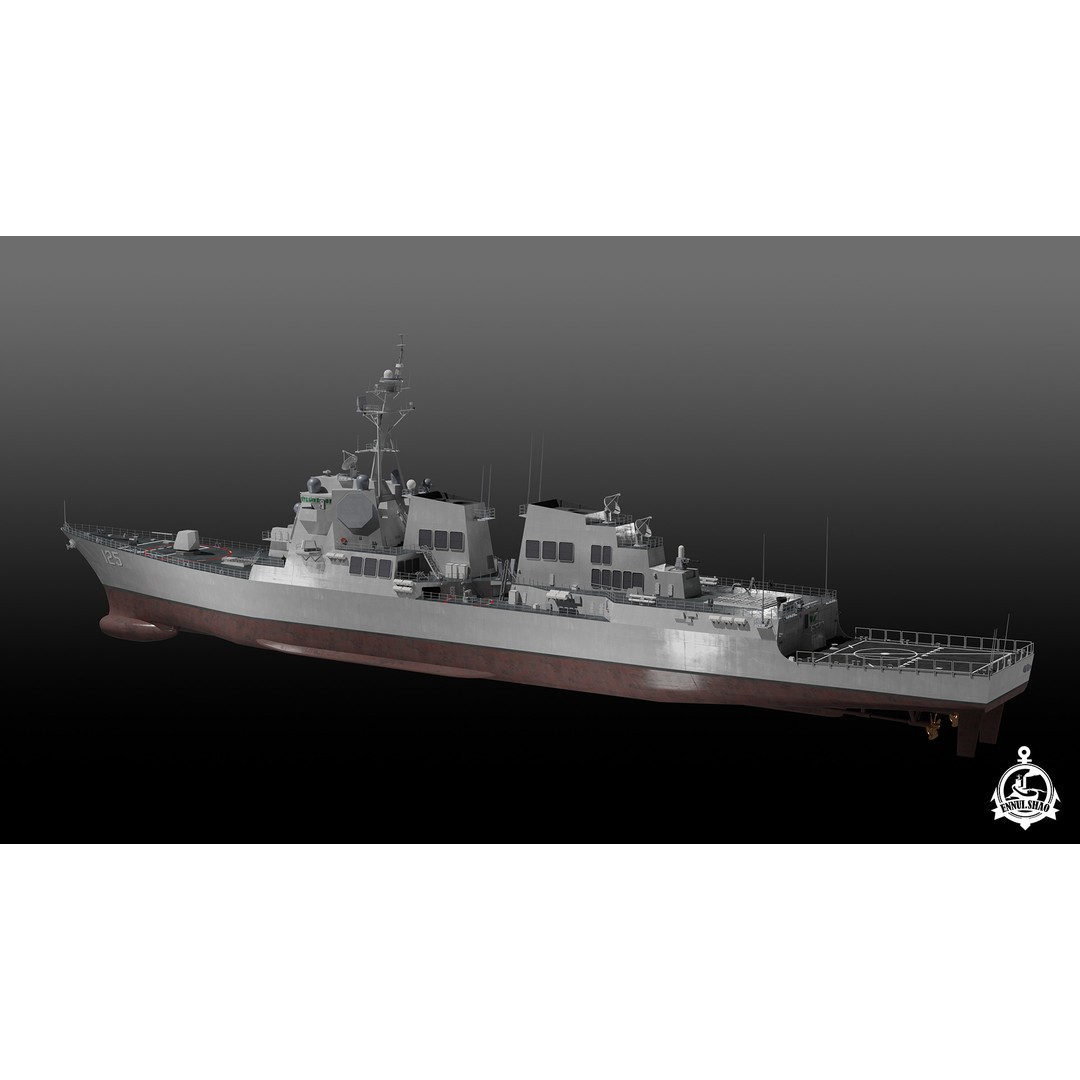 USS Jack H. Lucas 3D Model – Arleigh Burke Class Destroyer, PBR, FBX, OBJ - View 10