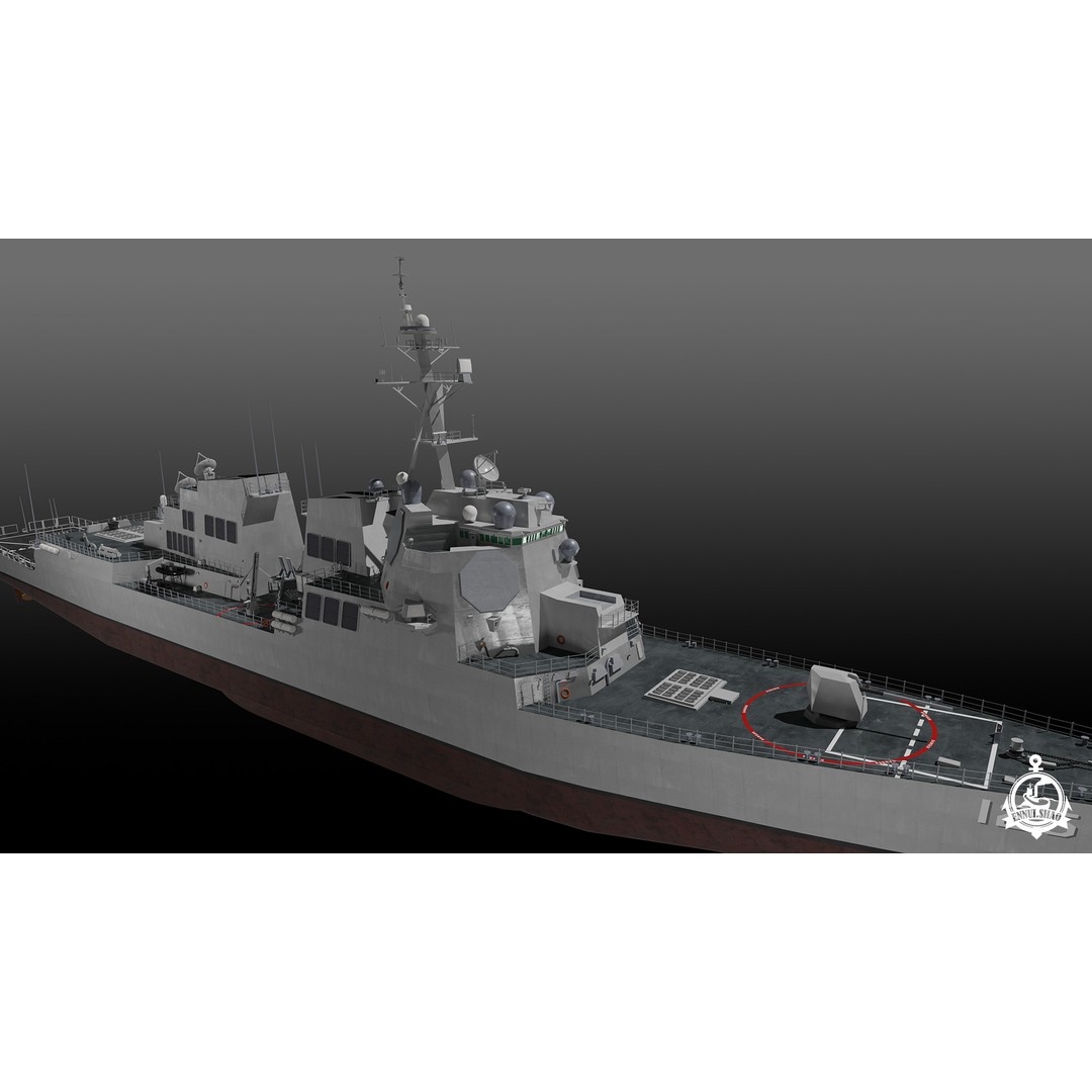 USS Jack H. Lucas 3D Model – Arleigh Burke Class Destroyer, PBR, FBX, OBJ - View 12