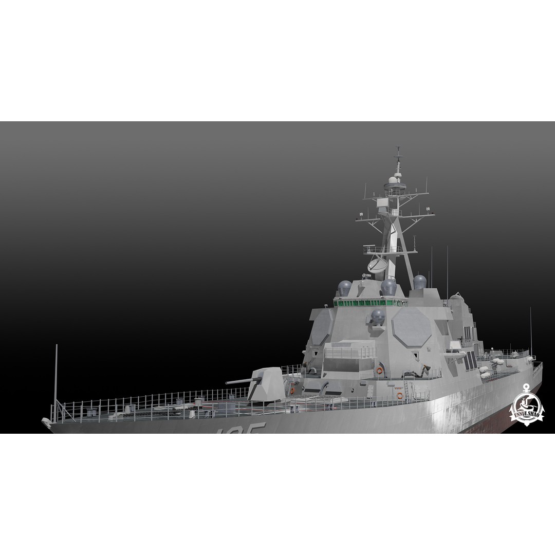 USS Jack H. Lucas 3D Model – Arleigh Burke Class Destroyer, PBR, FBX, OBJ - View 16