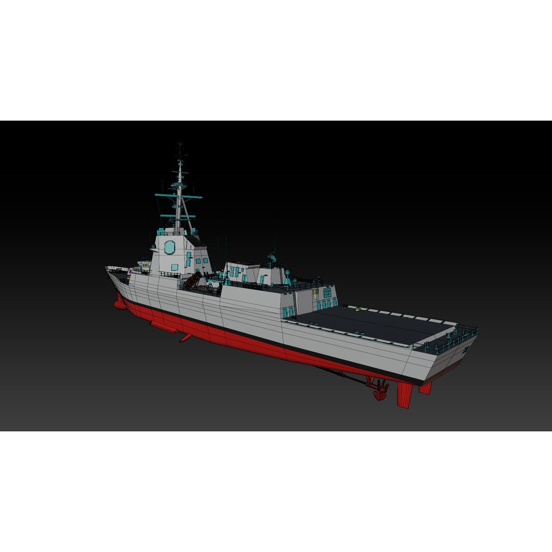 SPS Alvaro de Bazan 3D Model – Low Poly Game-Ready Frigate, FBX, OBJ