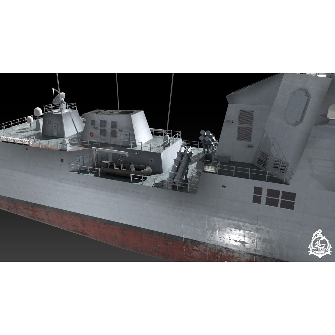 SPS Alvaro de Bazan 3D Model – Low Poly Game-Ready Frigate, FBX, OBJ - View 10