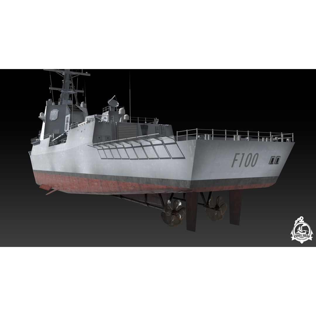 SPS Alvaro de Bazan 3D Model – Low Poly Game-Ready Frigate, FBX, OBJ - View 12