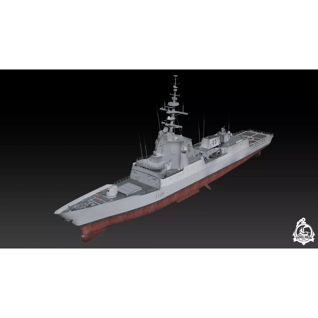 SPS Alvaro de Bazan 3D Model – Low Poly Game-Ready Frigate, FBX, OBJ - View 2