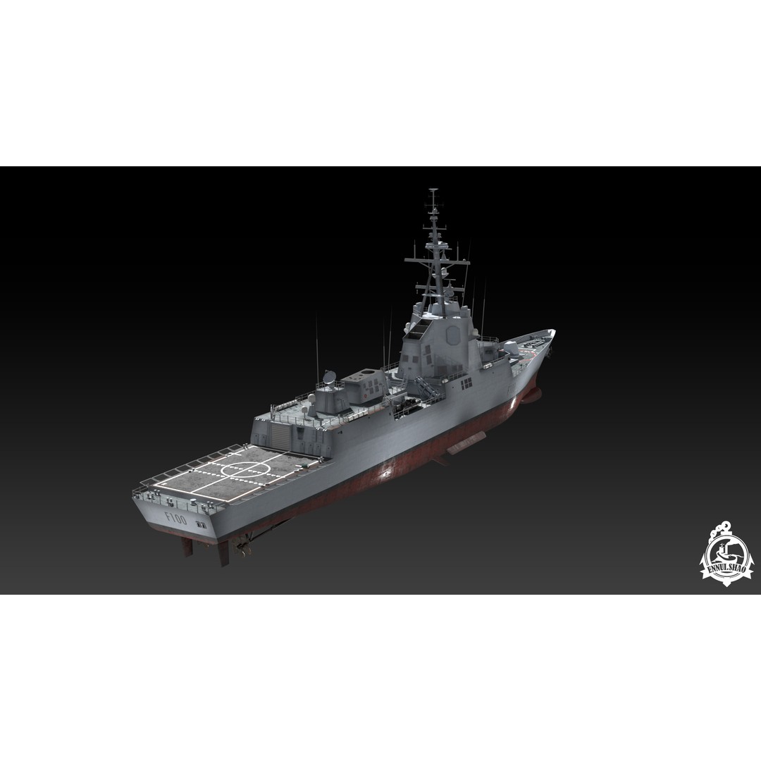 SPS Alvaro de Bazan 3D Model – Low Poly Game-Ready Frigate, FBX, OBJ - View 5