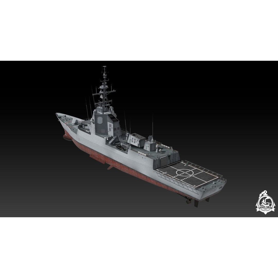 SPS Alvaro de Bazan 3D Model – Low Poly Game-Ready Frigate, FBX, OBJ - View 6
