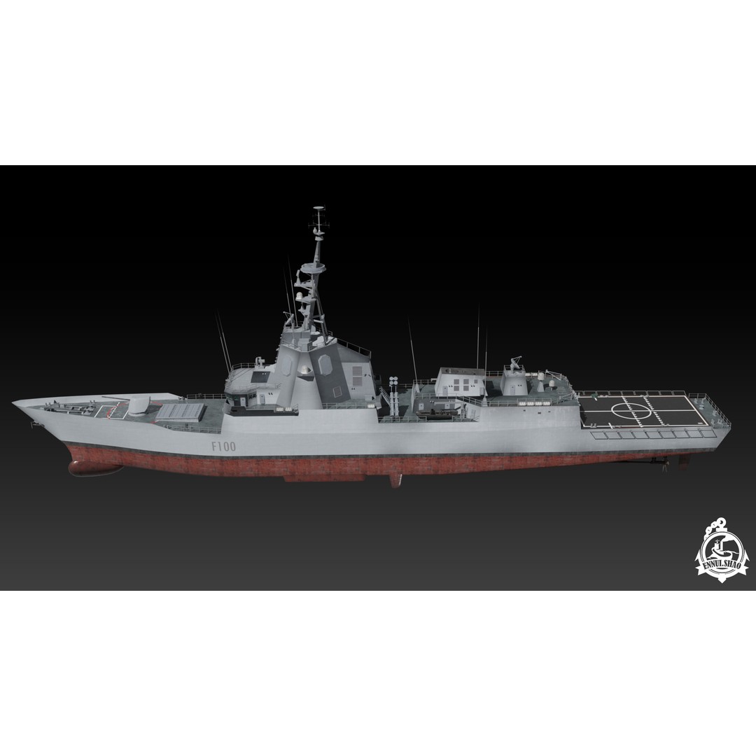 SPS Alvaro de Bazan 3D Model – Low Poly Game-Ready Frigate, FBX, OBJ - View 7