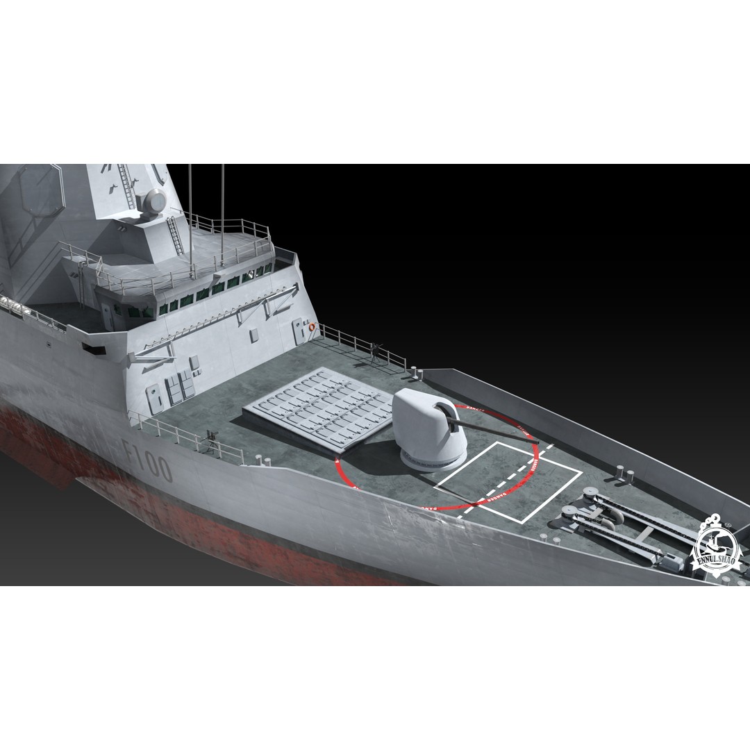 SPS Alvaro de Bazan 3D Model – Low Poly Game-Ready Frigate, FBX, OBJ - View 9