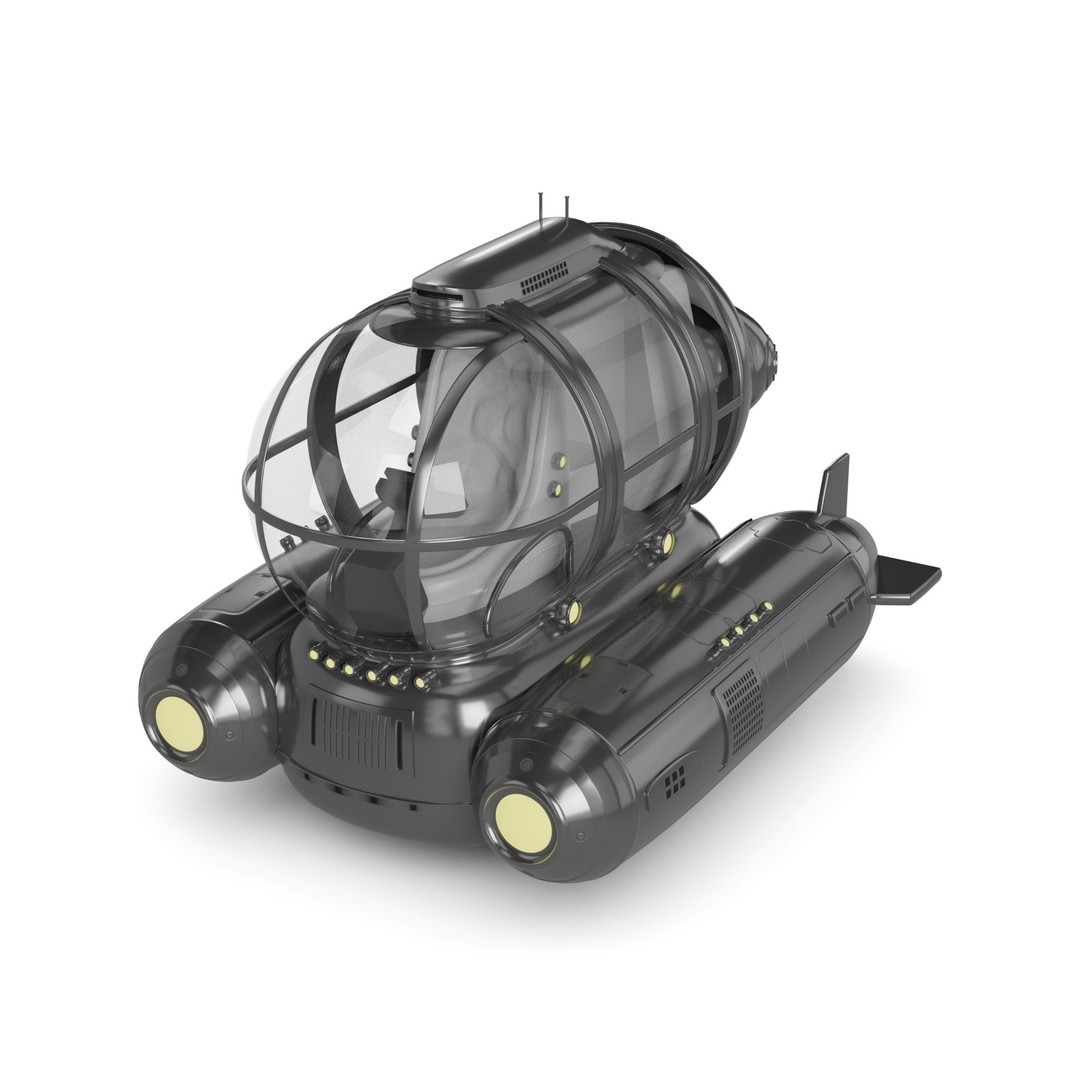 Tourist Submersible 3D Model – Futuristic Design, PBR Textures, FBX