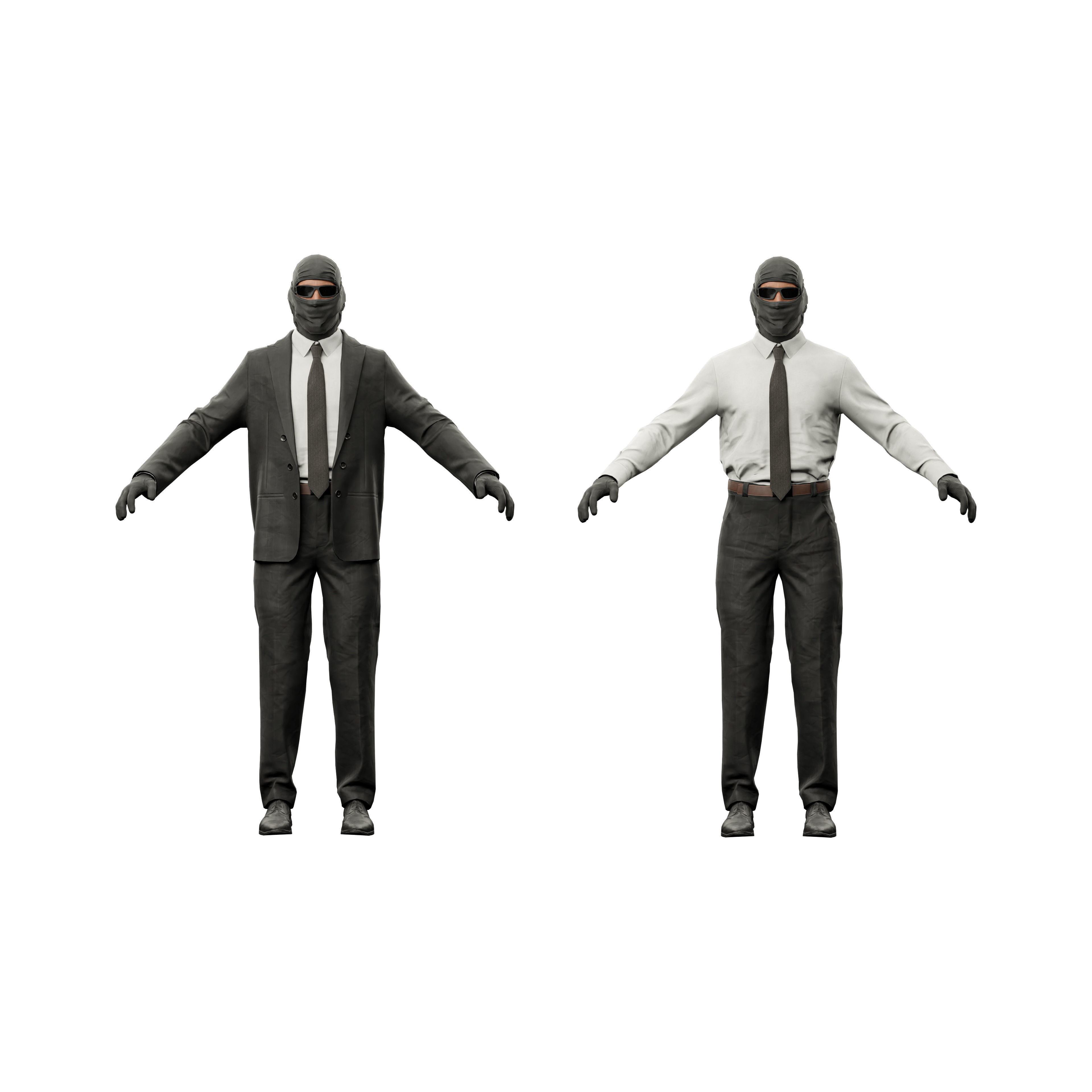 Robber Character - Low-Poly Game-Ready 3D Model - View 10