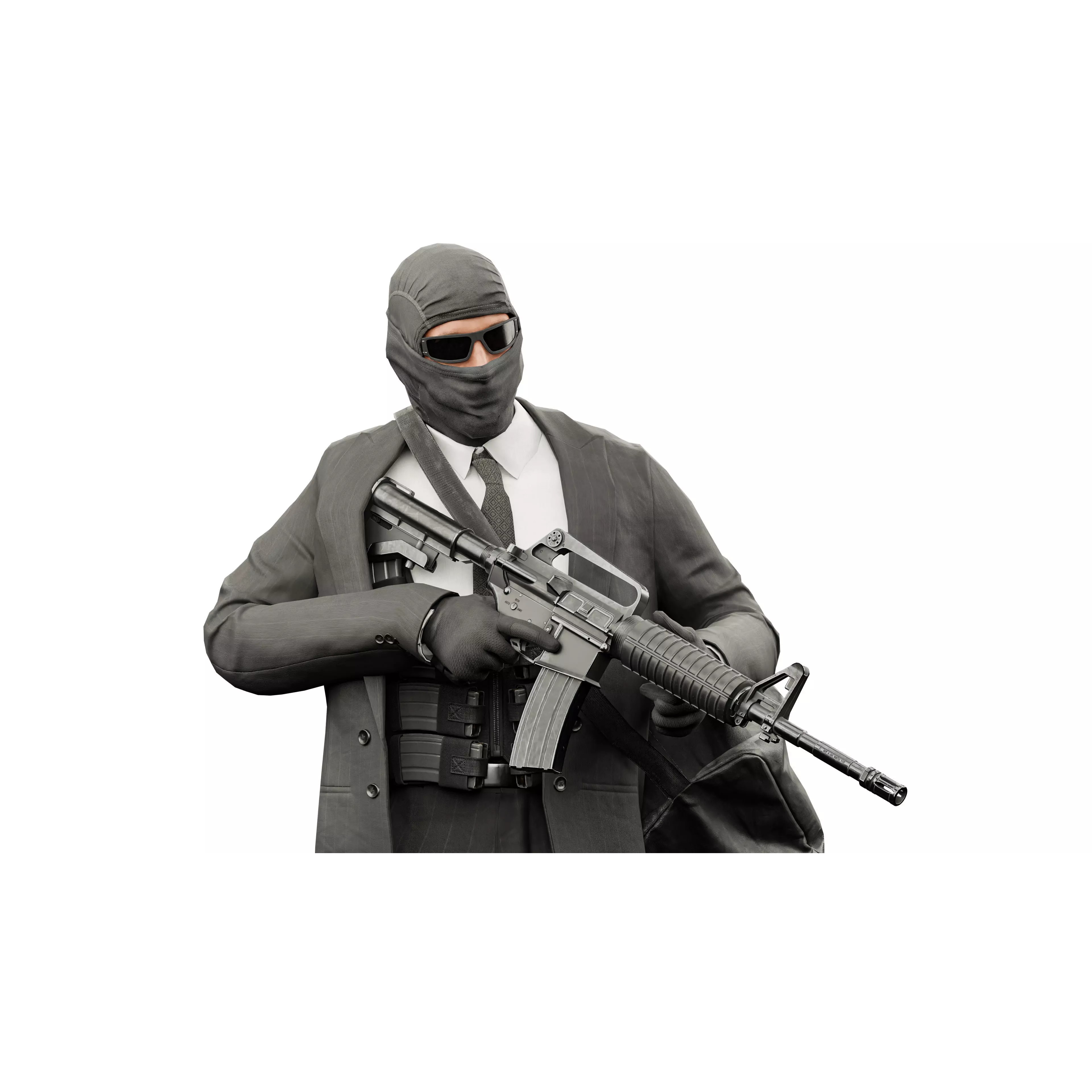 Robber Character - Low-Poly Game-Ready 3D Model - View 2