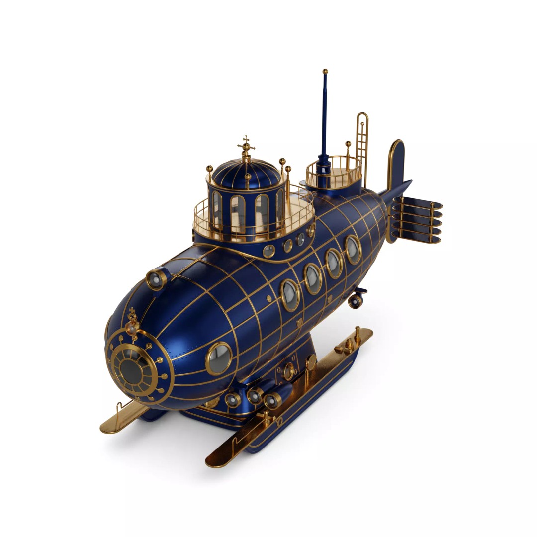 Tourist Submersible 3D Model – Vintage-Inspired Design, FBX