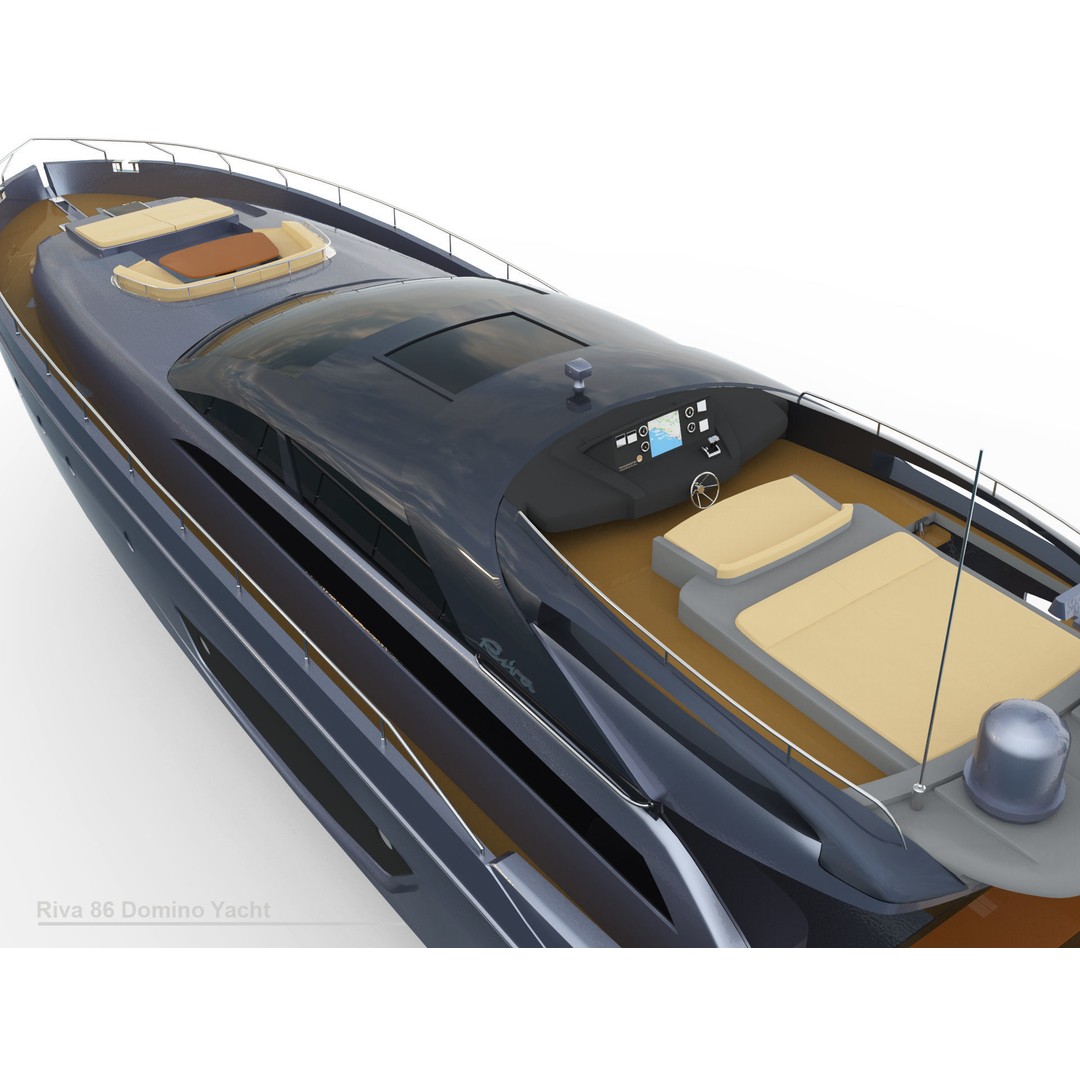 Riva 86 Domino Yacht 3D Model – High Poly Motor Yacht, FBX, OBJ - View 10