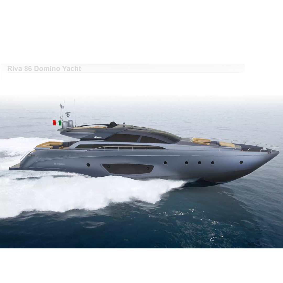 Riva 86 Domino Yacht 3D Model – High Poly Motor Yacht, FBX, OBJ - View 2