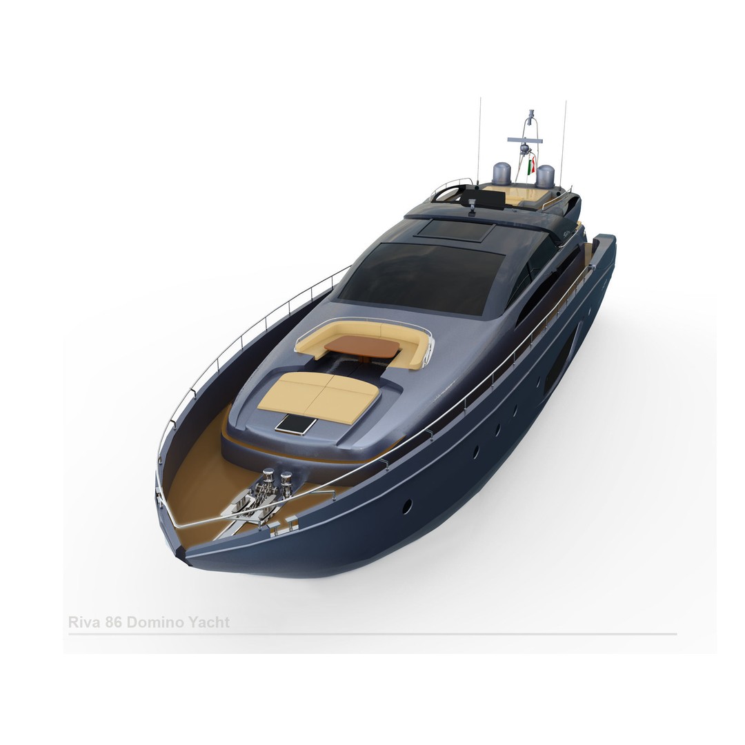 Riva 86 Domino Yacht 3D Model – High Poly Motor Yacht, FBX, OBJ - View 8