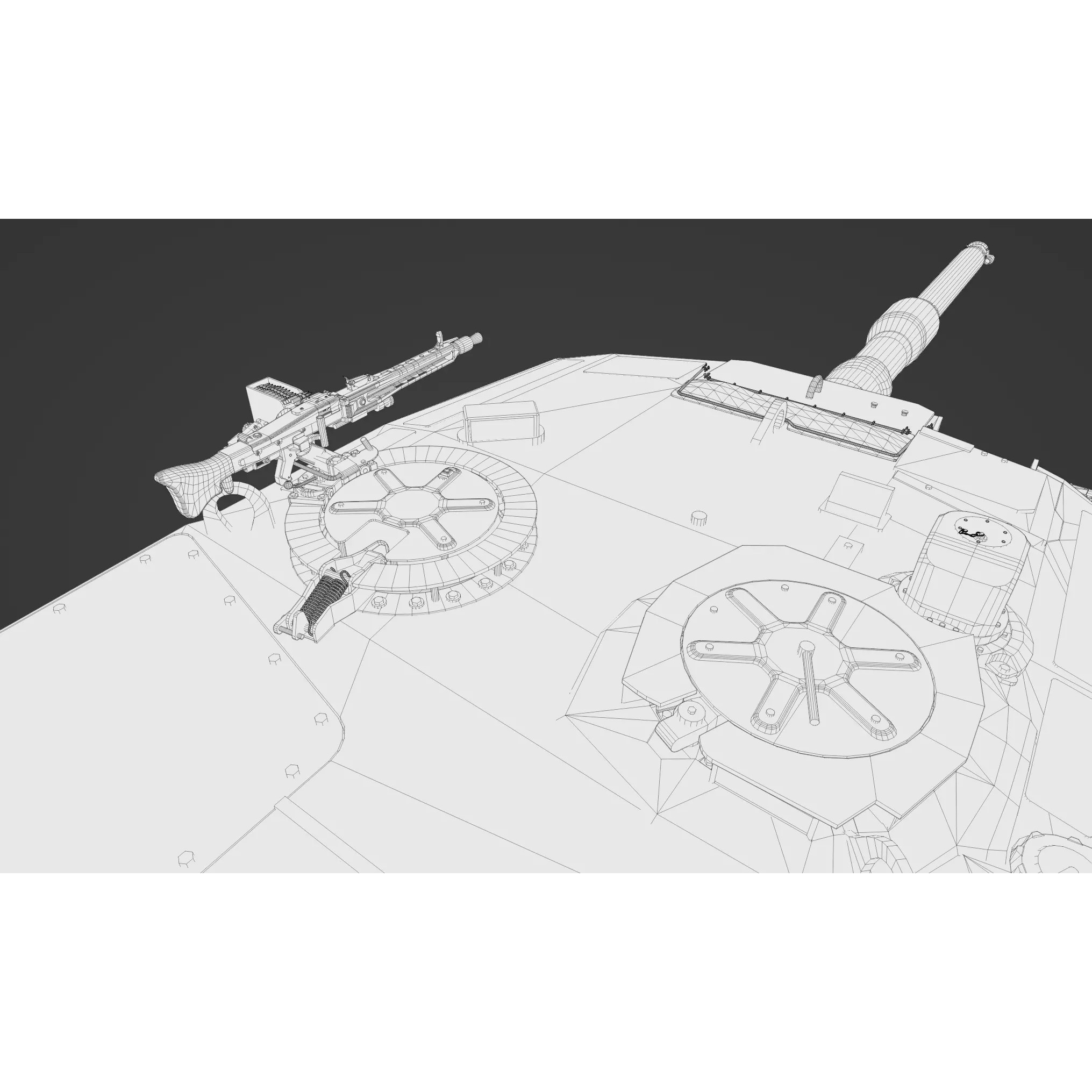 Leopard 2A4 Tank with Interior - Low-Poly Game-Ready 3D Model