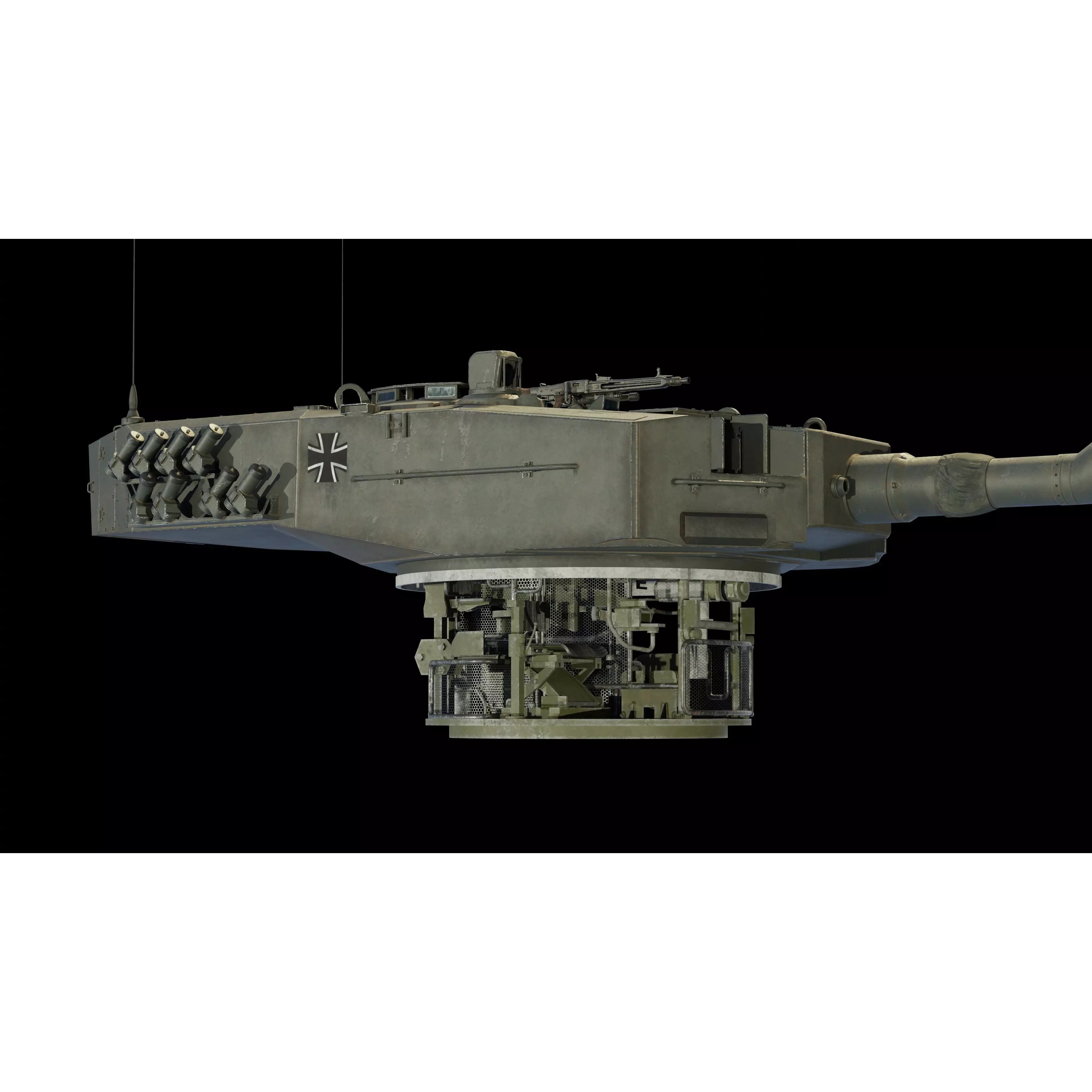 Leopard 2A4 Tank with Interior - Low-Poly Game-Ready 3D Model - View 2