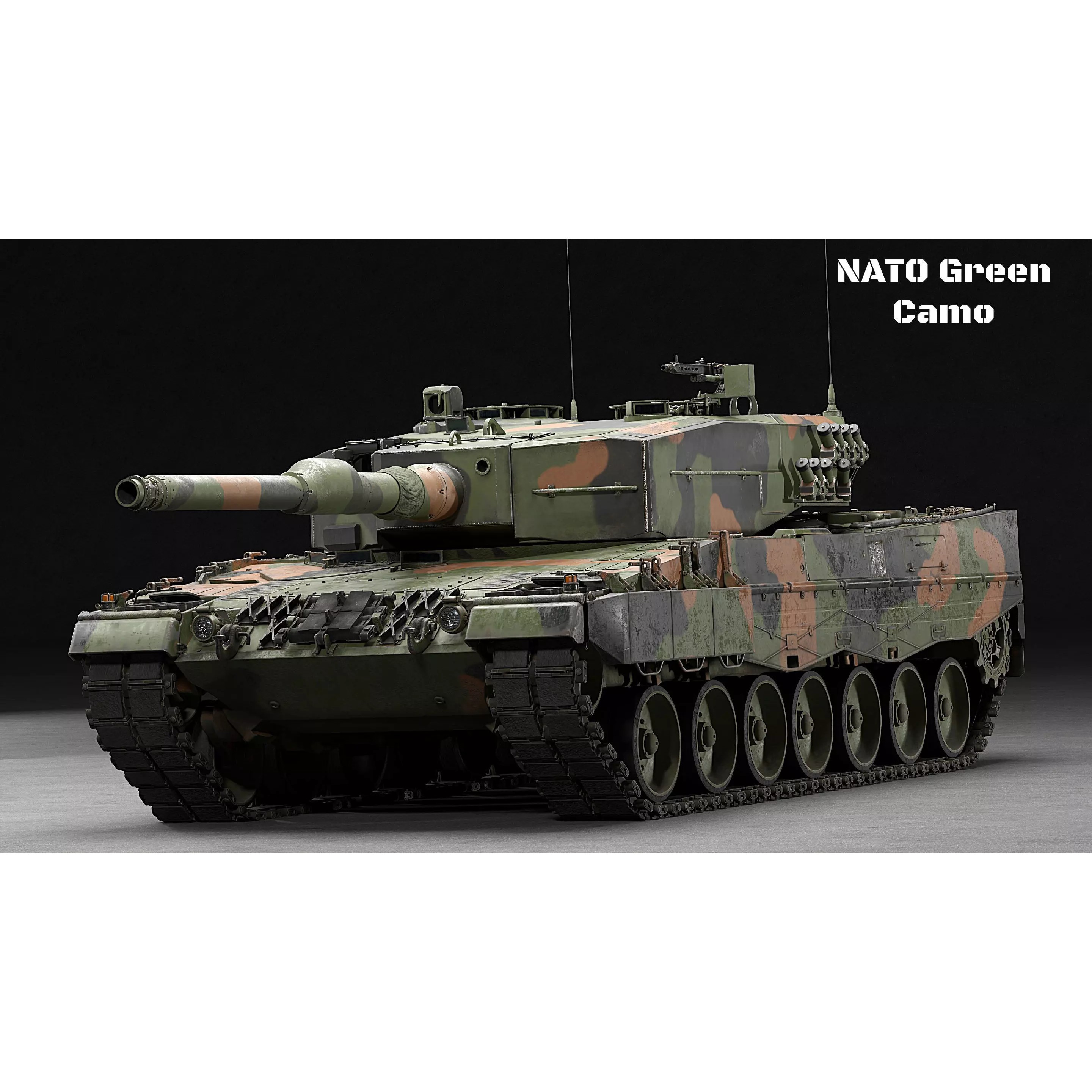 Leopard 2A4 Tank with Interior - Low-Poly Game-Ready 3D Model - View 21