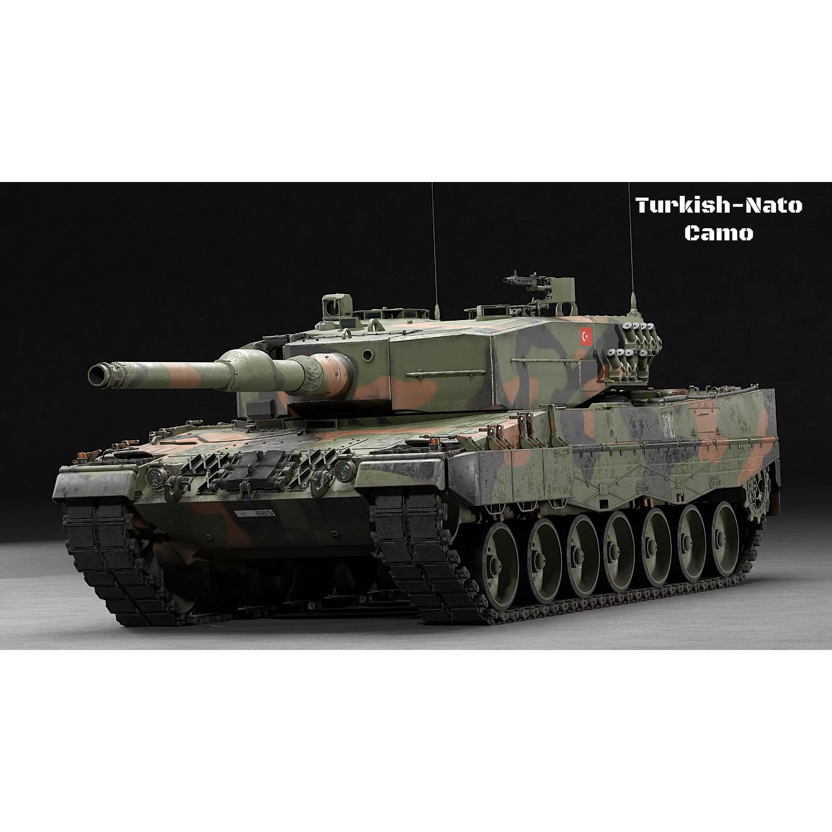 Leopard 2A4 Tank with Interior - Low-Poly Game-Ready 3D Model - View 25