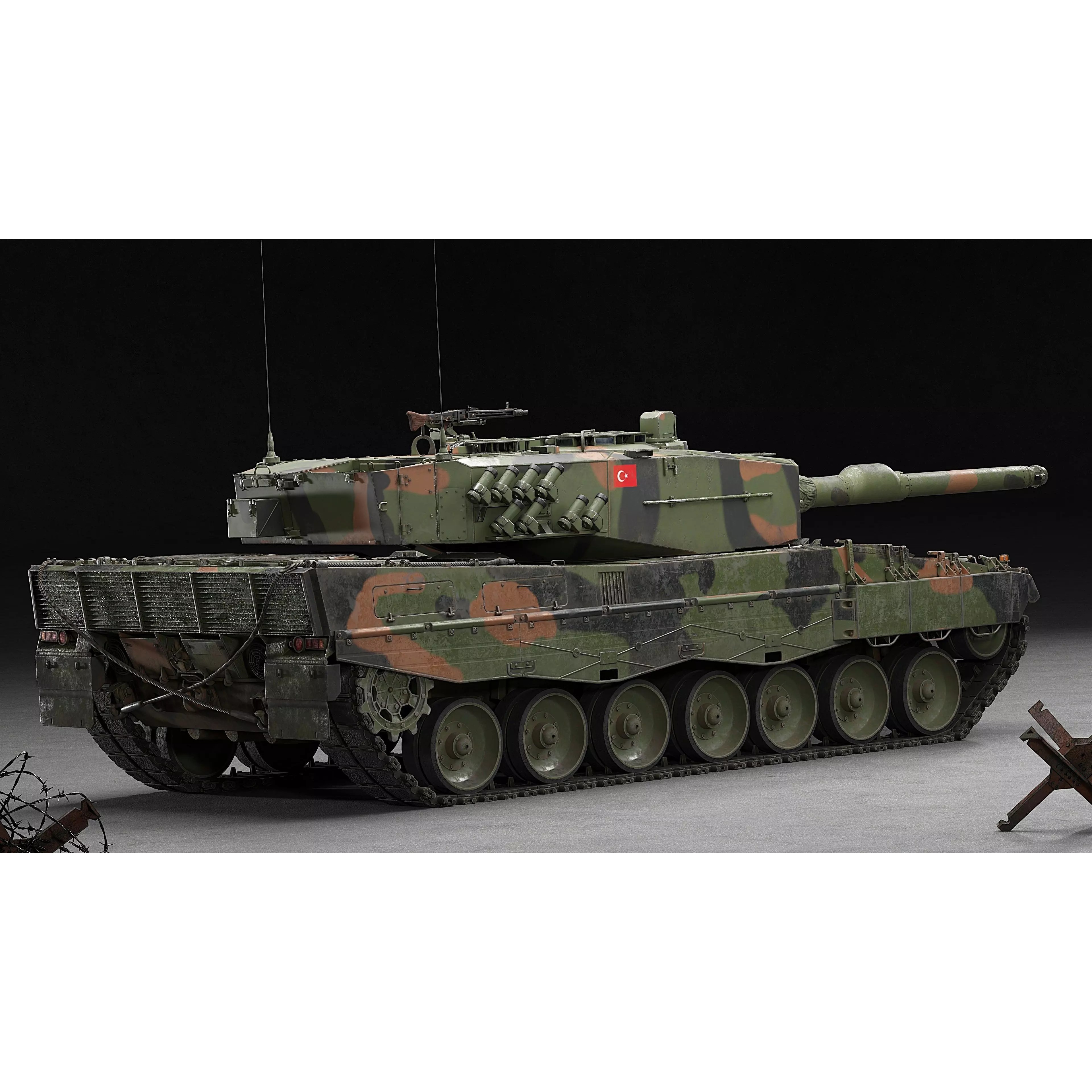 Leopard 2A4 Tank with Interior - Low-Poly Game-Ready 3D Model - View 26