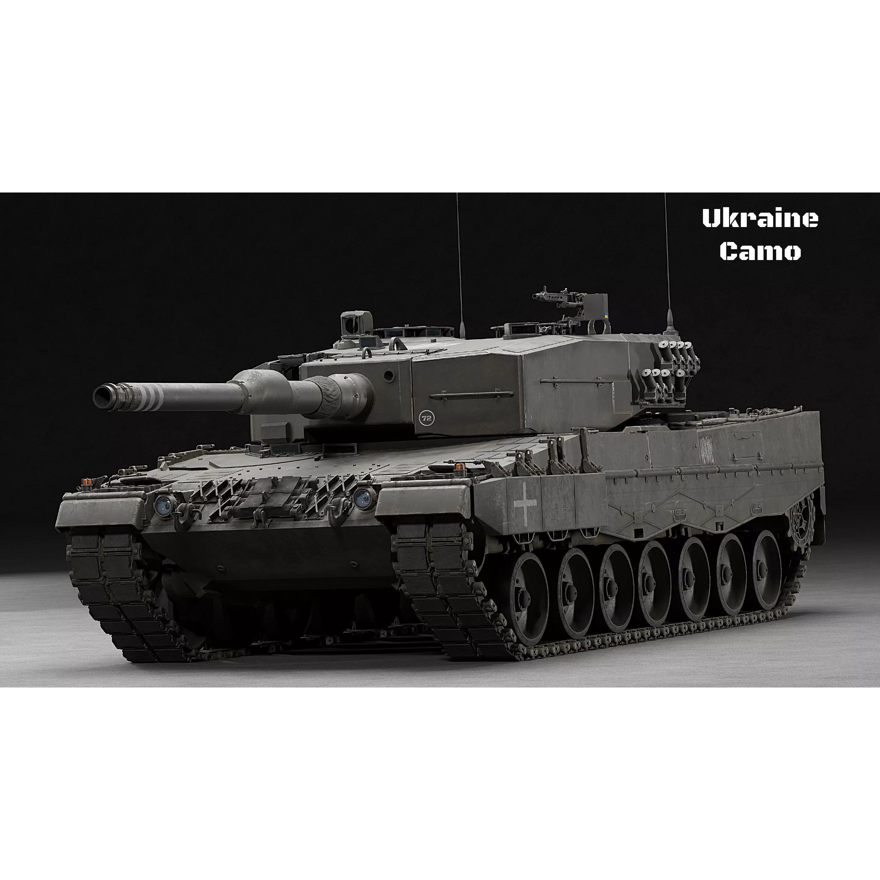 Leopard 2A4 Tank with Interior - Low-Poly Game-Ready 3D Model - View 27